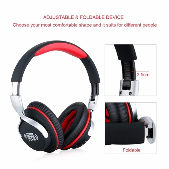 AUSDOM Share Me Red Wireless Bluetooth Headphones NEW - Picture 7 of 12